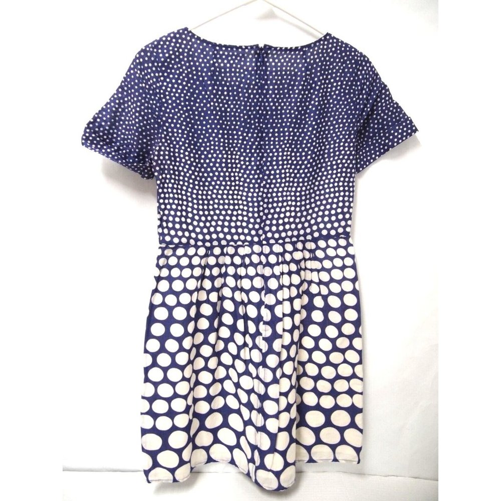Madewell Broadway & Broome Womens Blue Circles Dress 0 Fit & Flare A-Line Mini - Picture 3 of 7